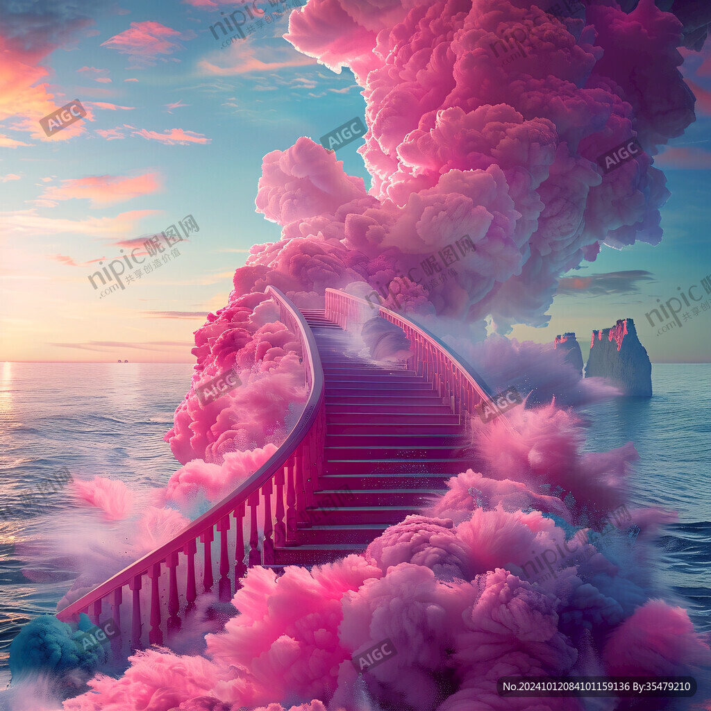 奇幻粉色樓梯