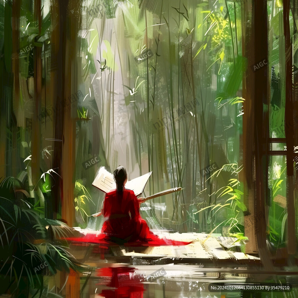 竹林彈琴