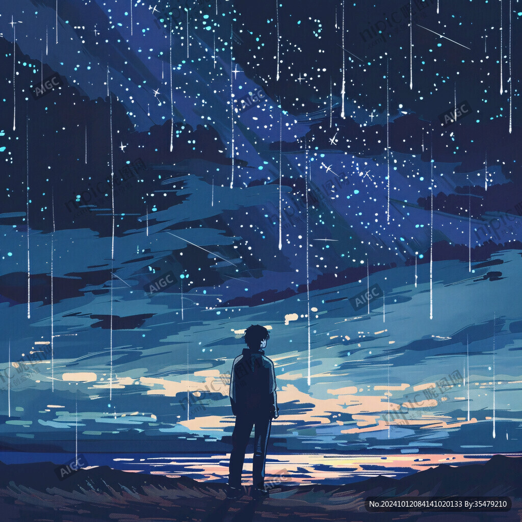 星辰大海男孩背影