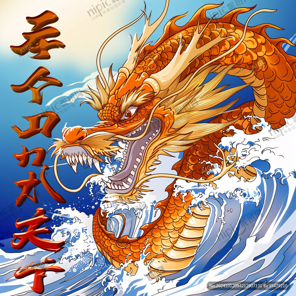 手繪龍年插畫海報