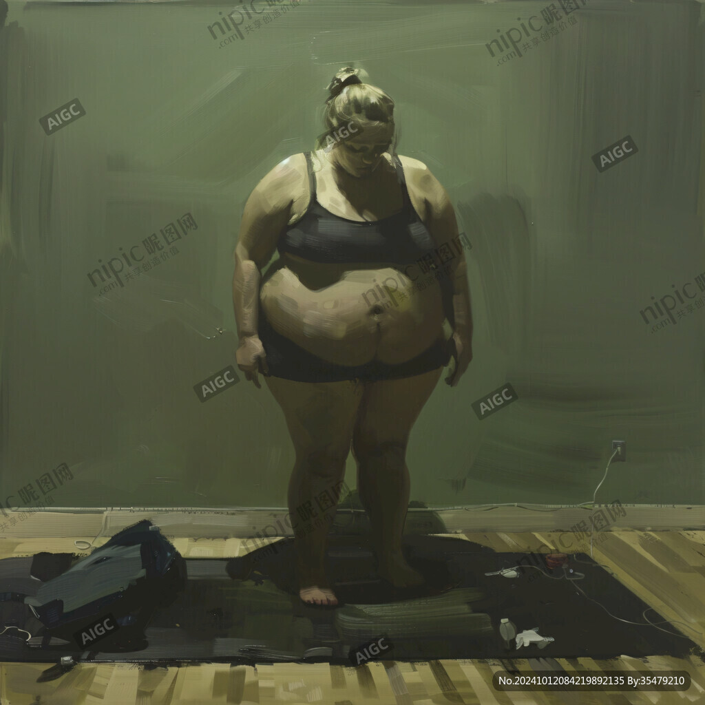 卡通微胖女人女性