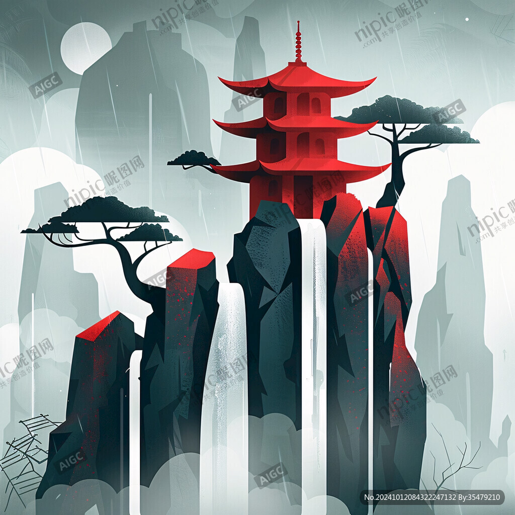 雷鋒塔插畫