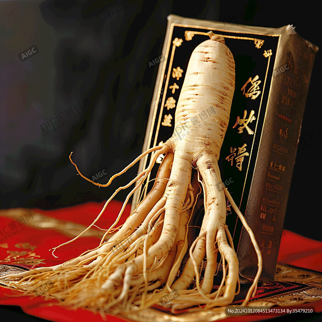 人參禮盒插畫