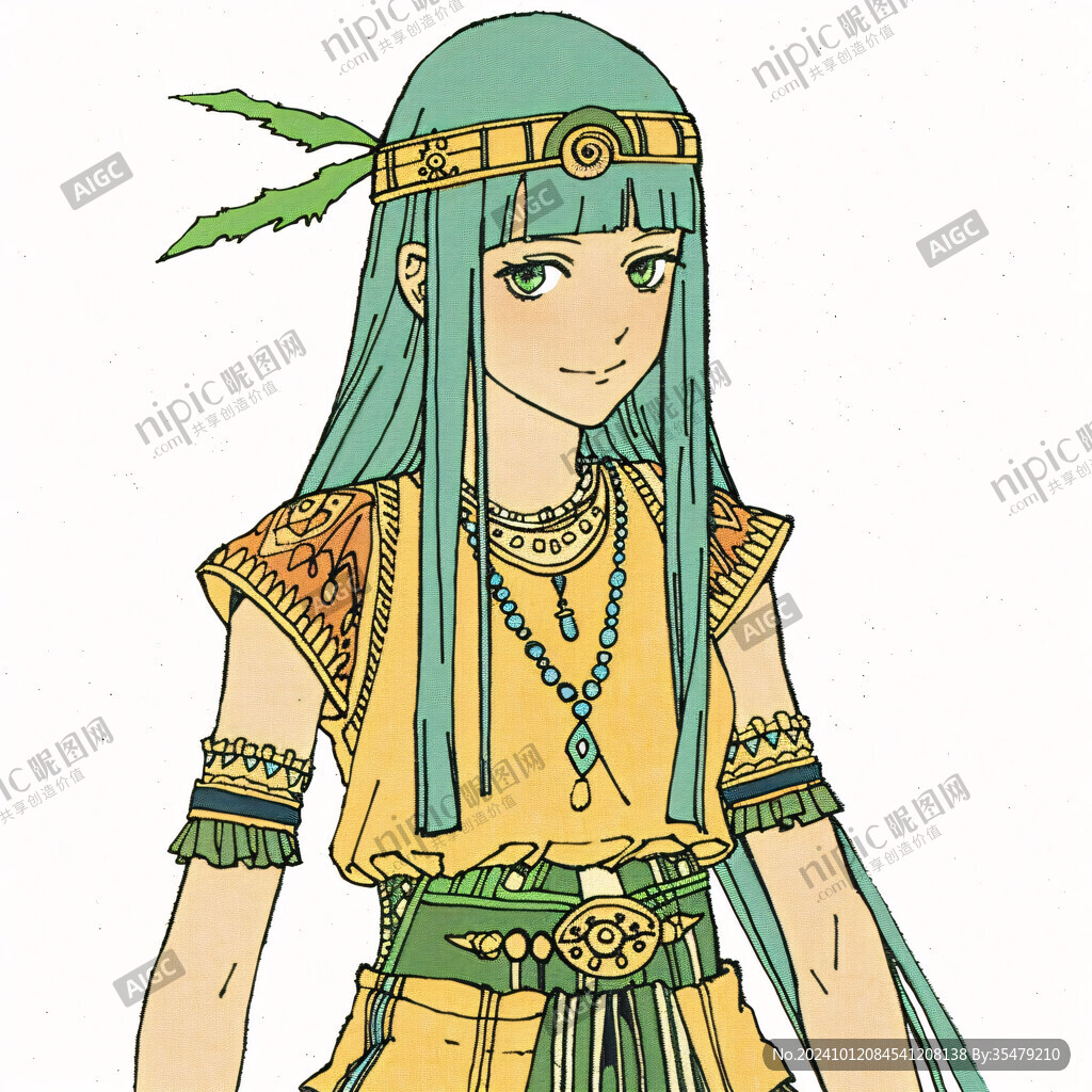 印第安女孩插畫