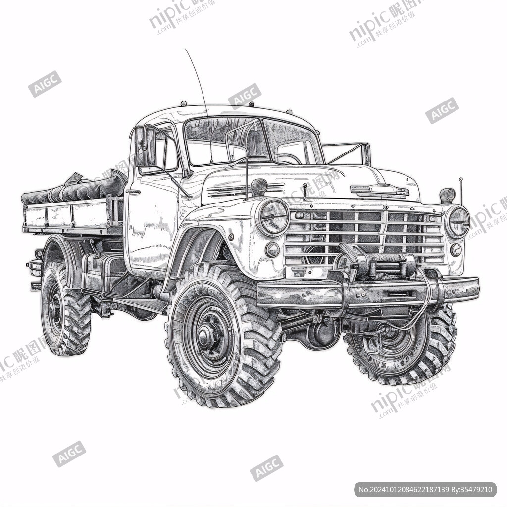 手繪吉普車
