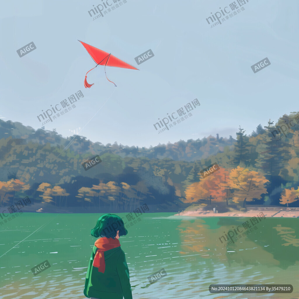 放風(fēng)箏插畫