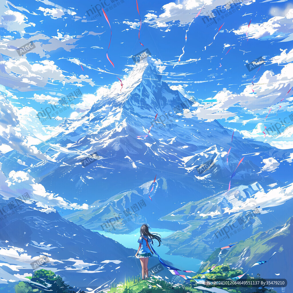 插畫圖山插畫
