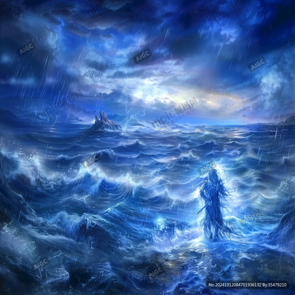 海洋人物意境