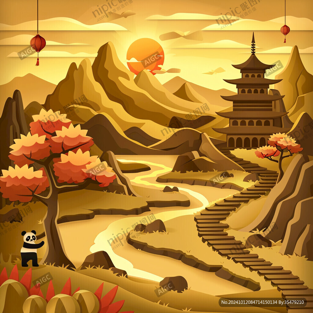 黃鶴樓插畫(huà)海報(bào)