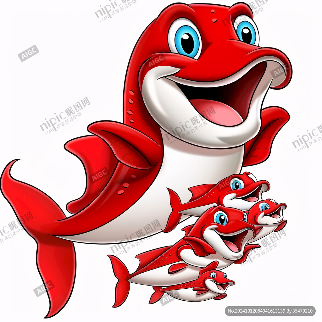 卡通寫實紅鯉魚