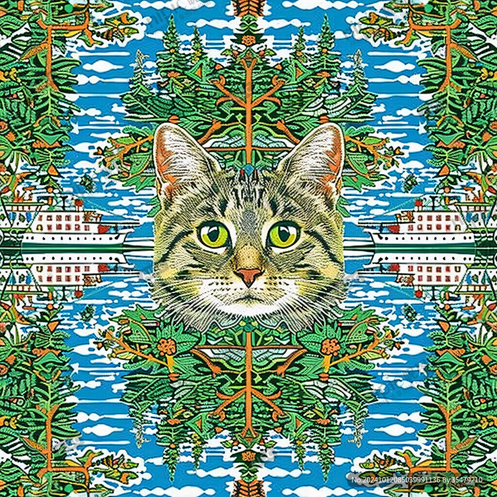 貓咪印花背景