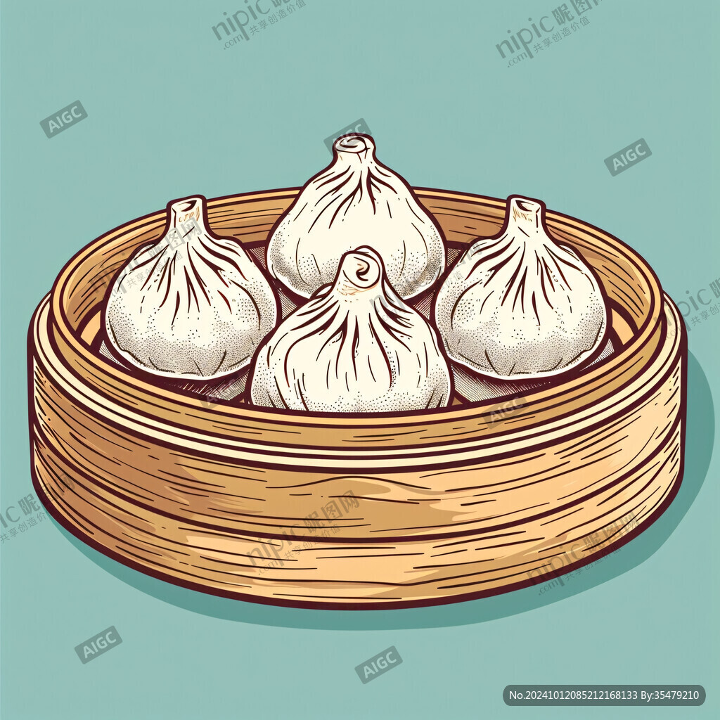 小籠包子插畫(huà)
