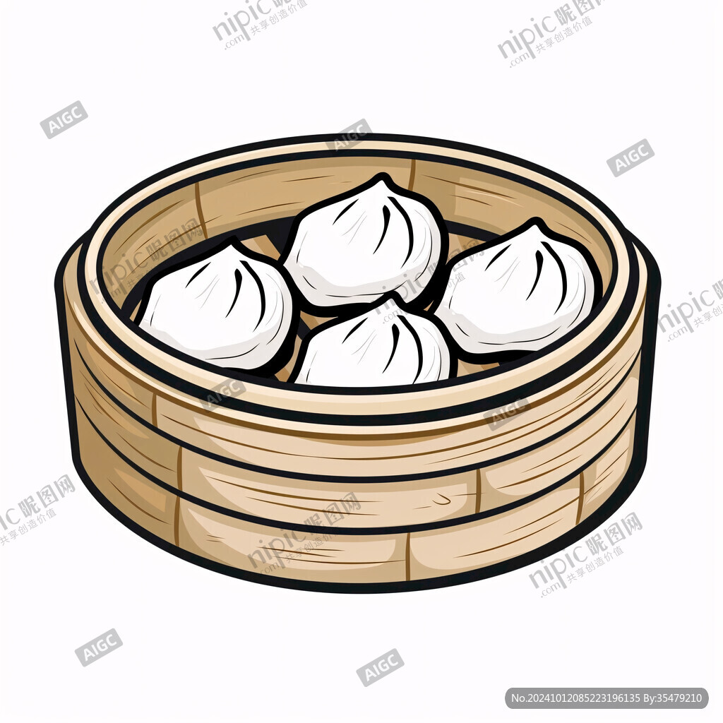 蒸包子插畫