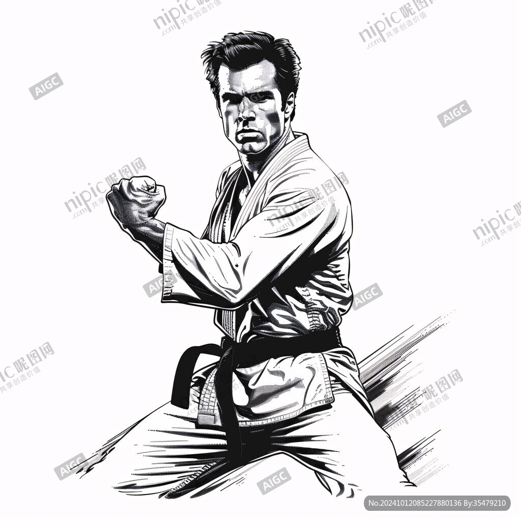 功夫插畫人物插圖