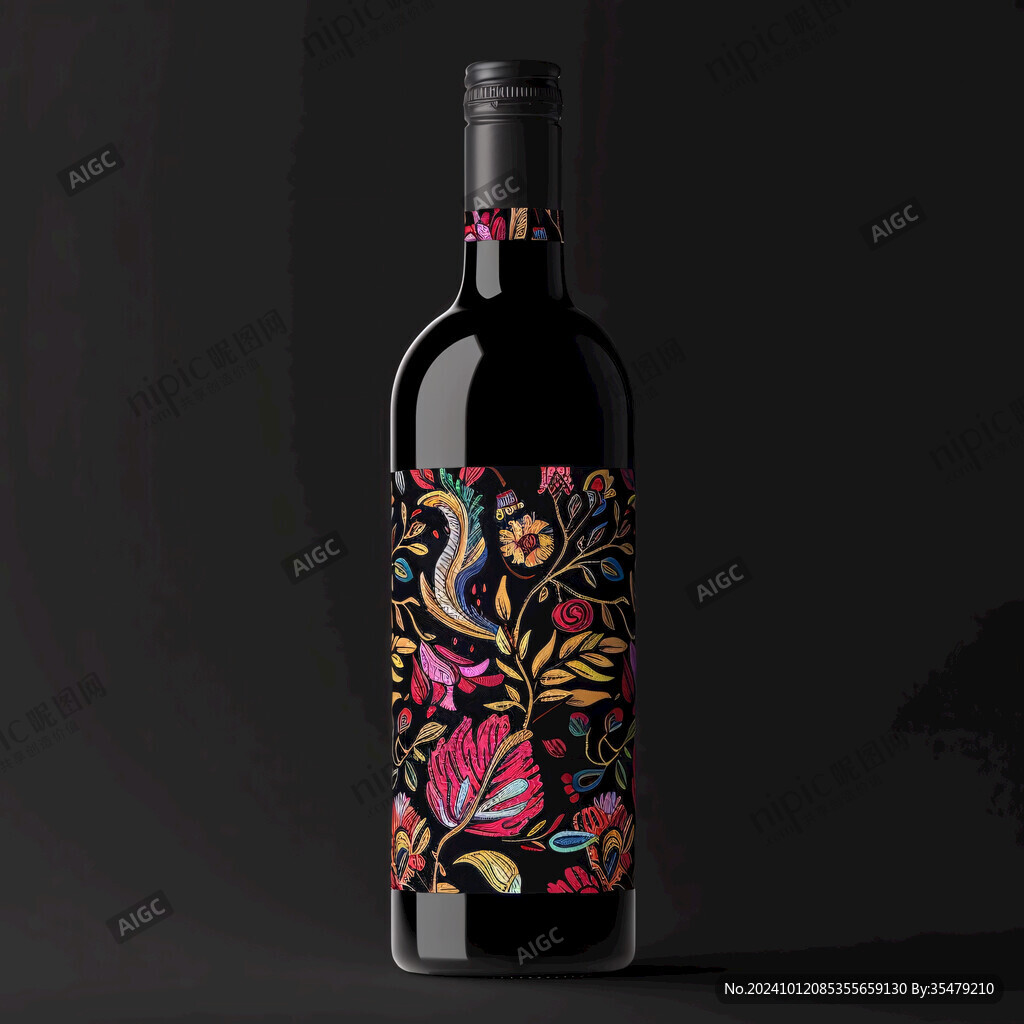 紅酒包裝插畫