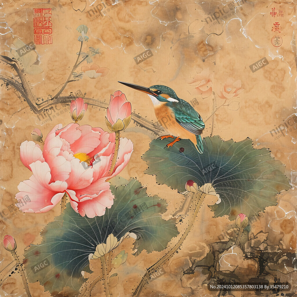 工筆花鳥畫彩繪花鳥畫