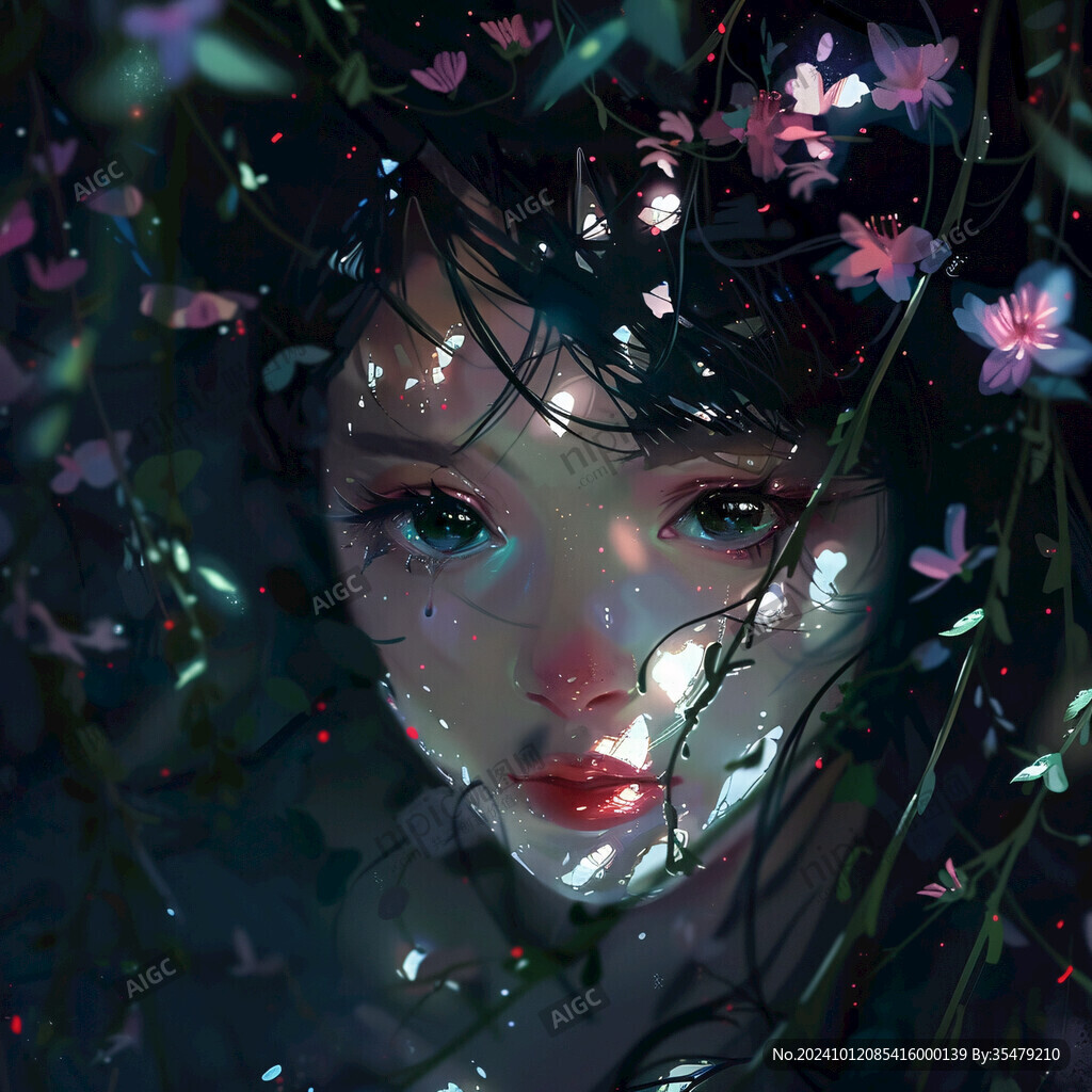 數(shù)字美女插畫