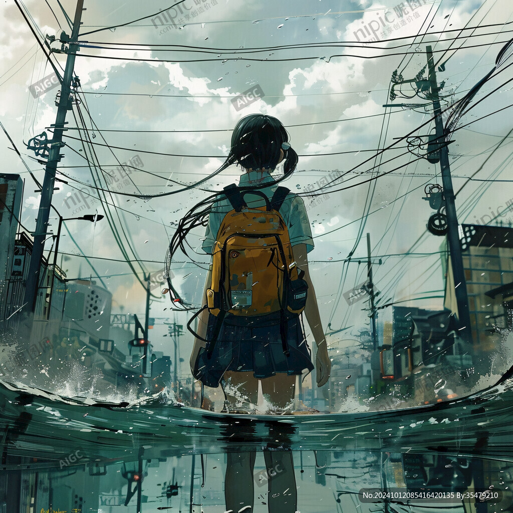 回頭相望的少女