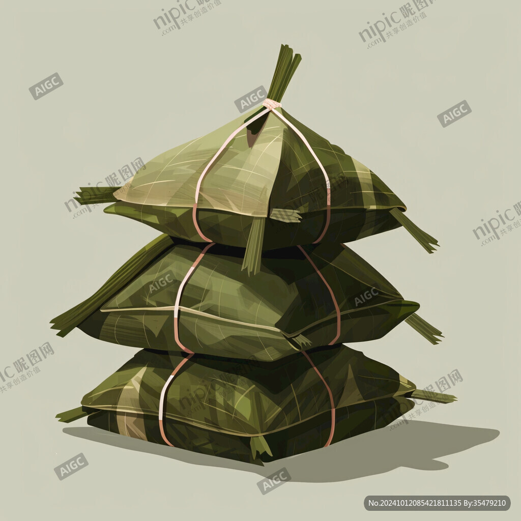 手繪一串粽子