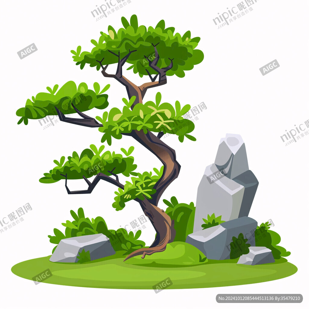 石頭巖石樹木
