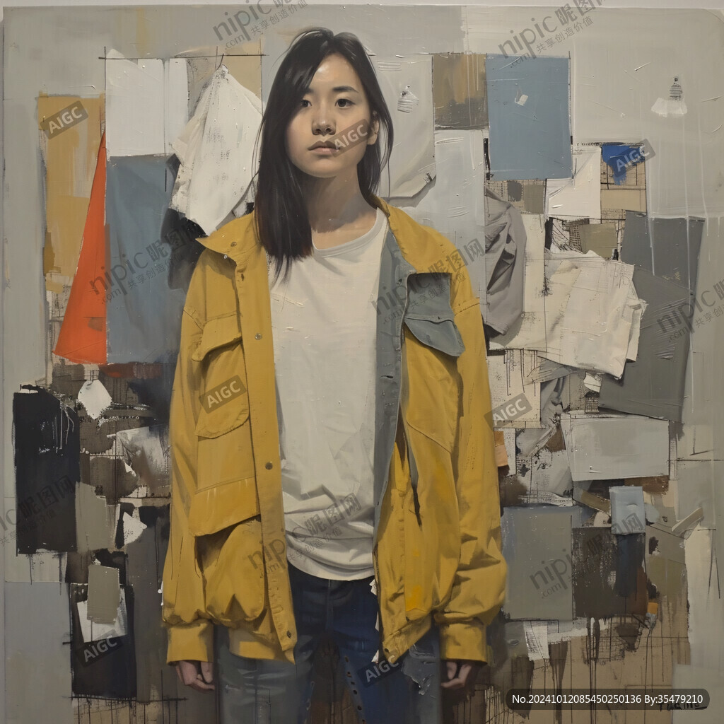 郁郁蔥蔥黃衣女孩