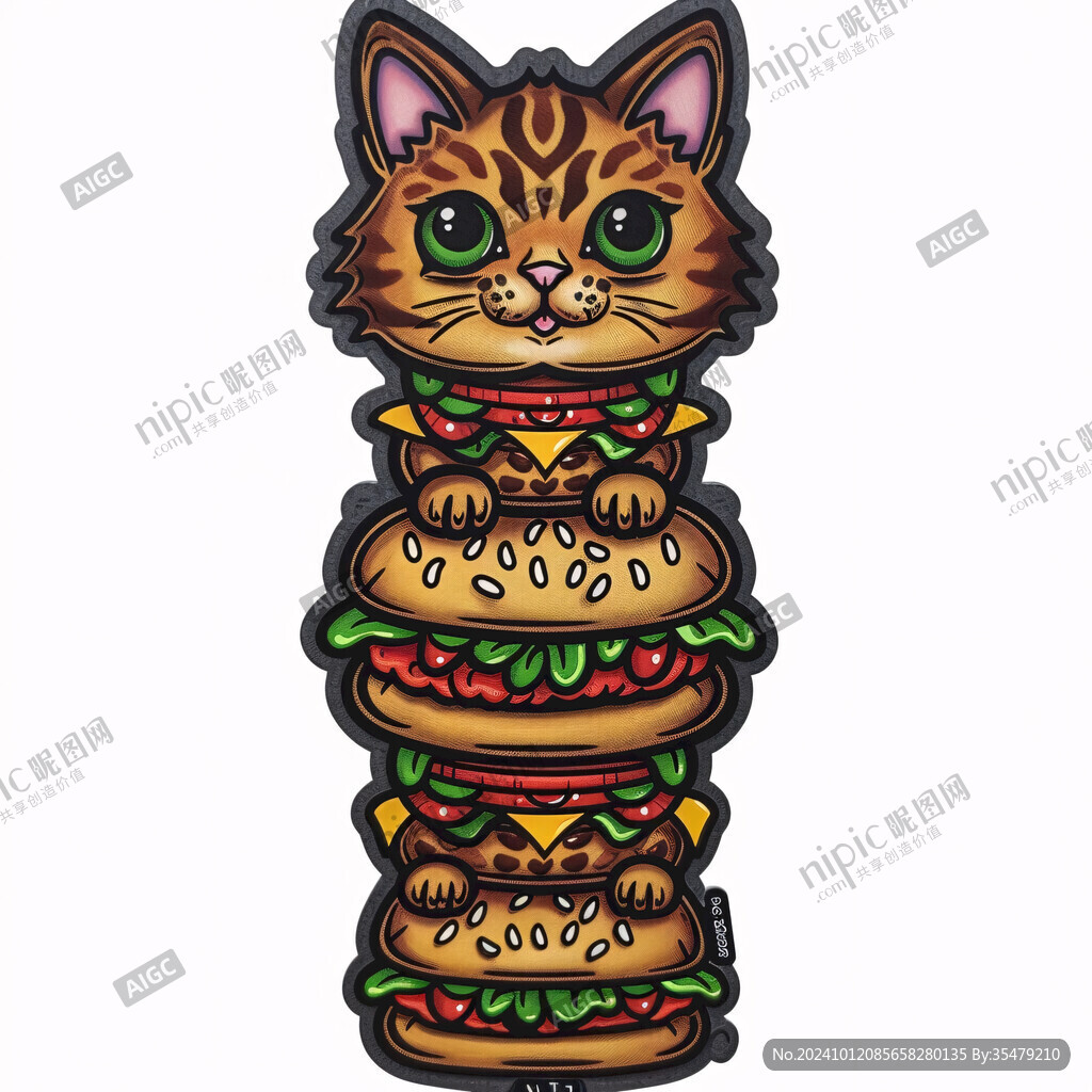 饞嘴貓插畫