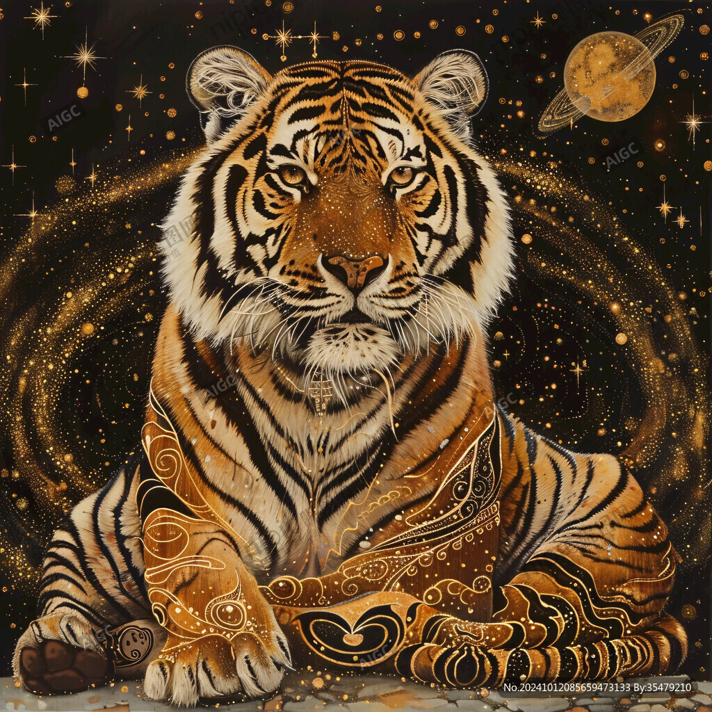 星空下的老虎
