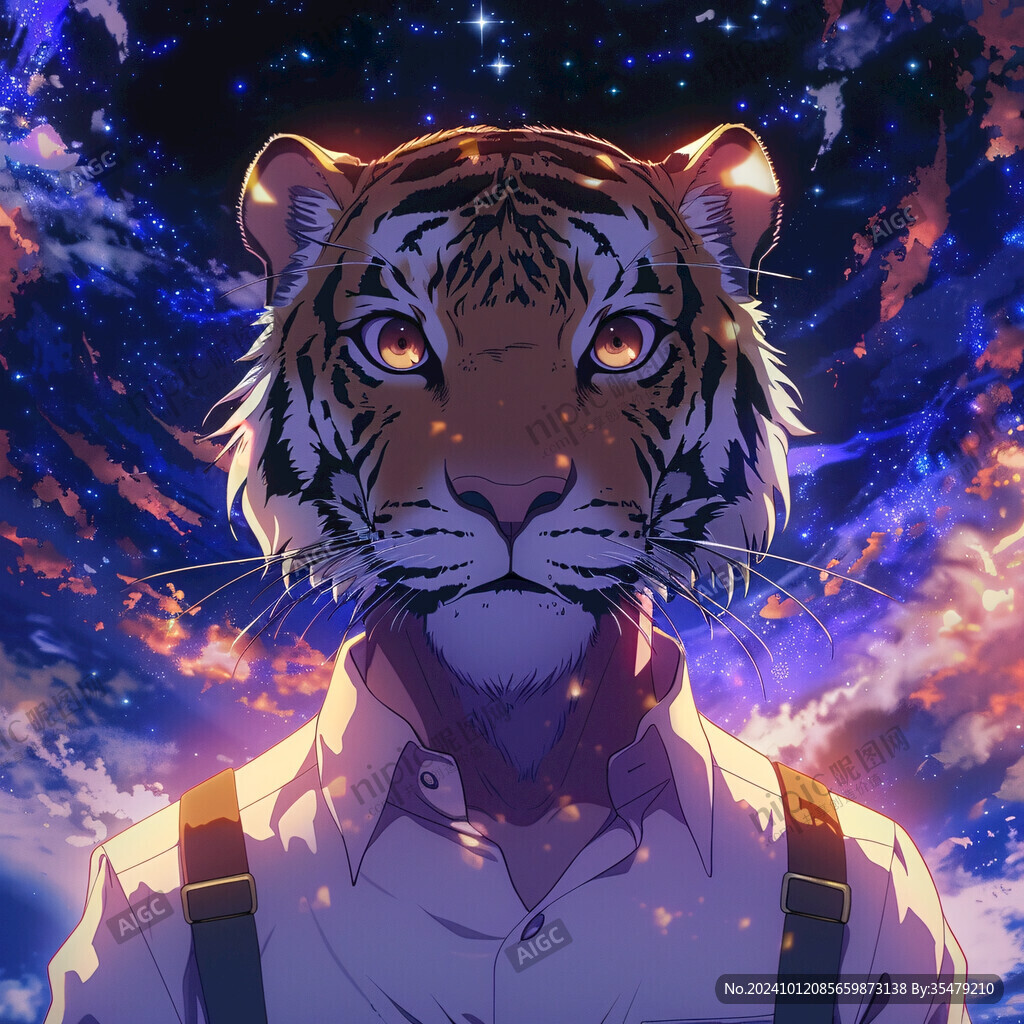 星空下的老虎