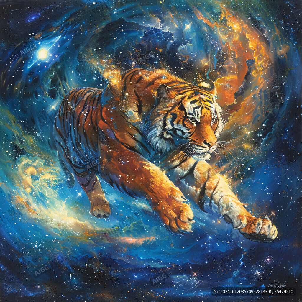 老虎插畫如虎添翼插畫