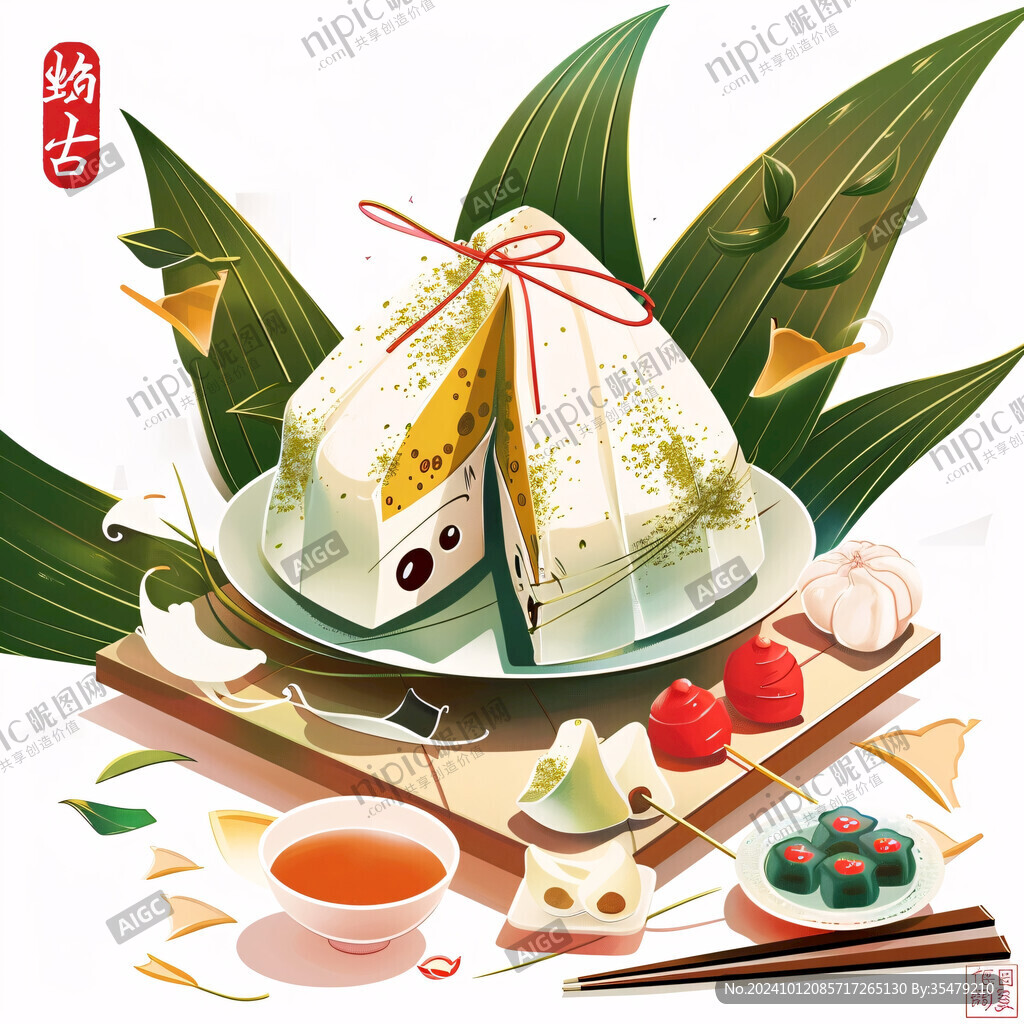 插畫風粽子