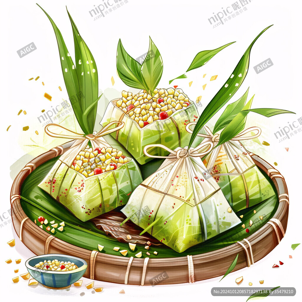 竹筒粽子插畫(huà)