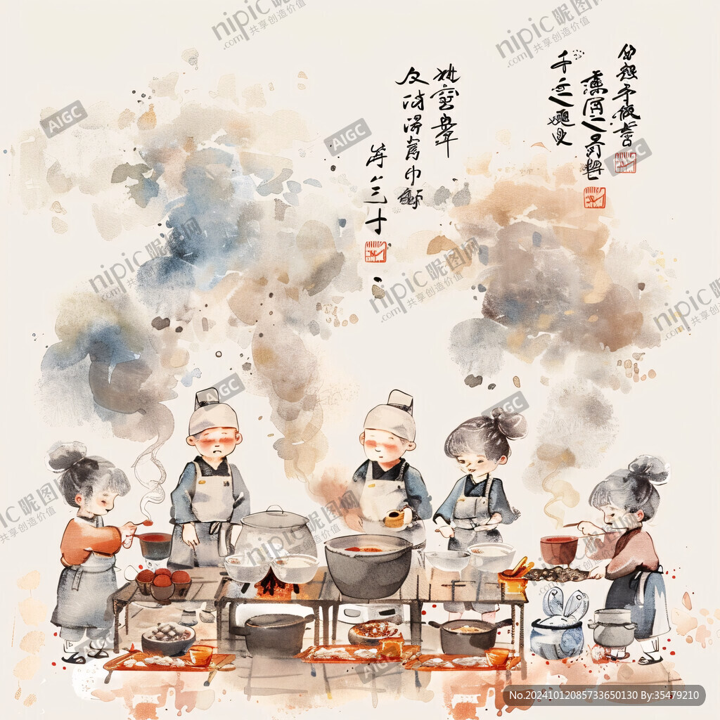 國風(fēng)烹飪裝飾畫
