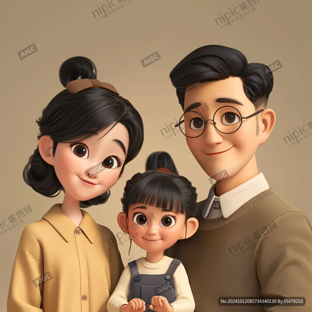 卡通親子照
