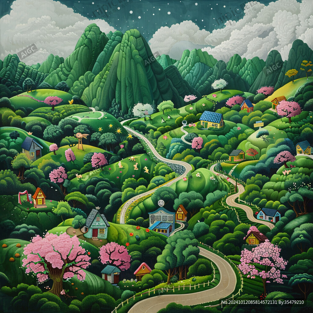 山里人家掛畫