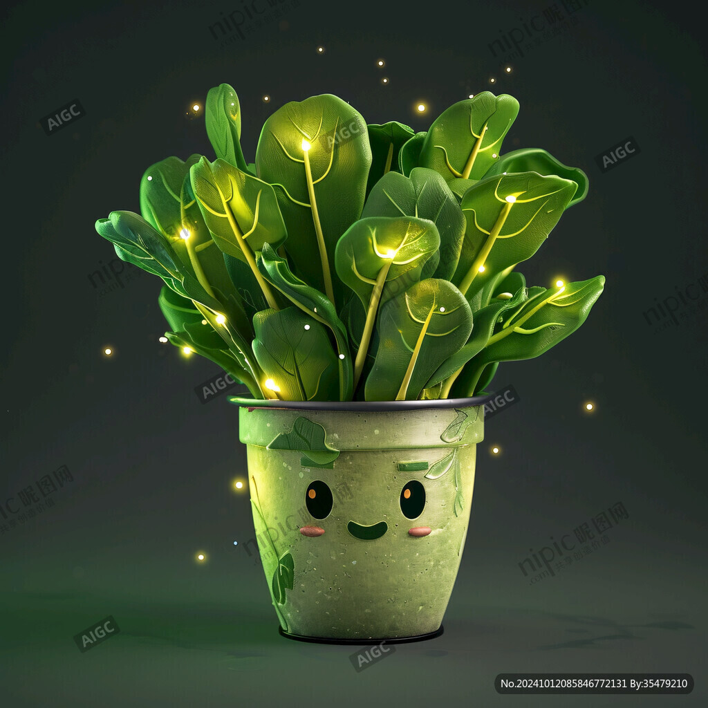 綠植盆栽插畫