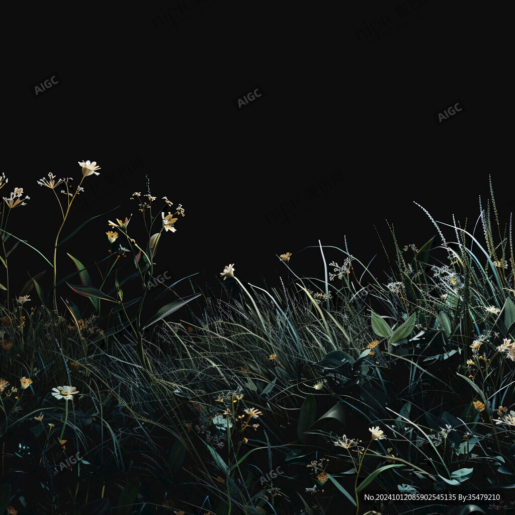 草藥唯美黃花綠草