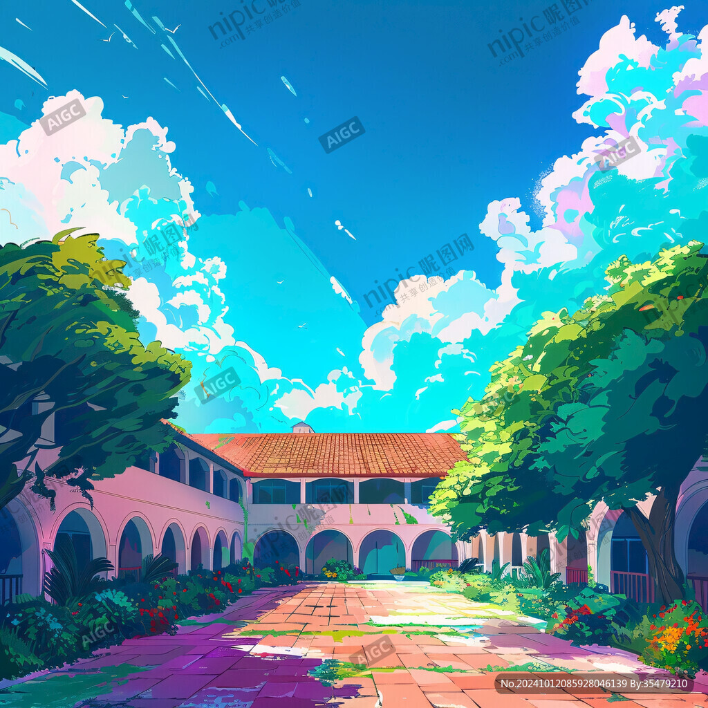 校園場景插畫