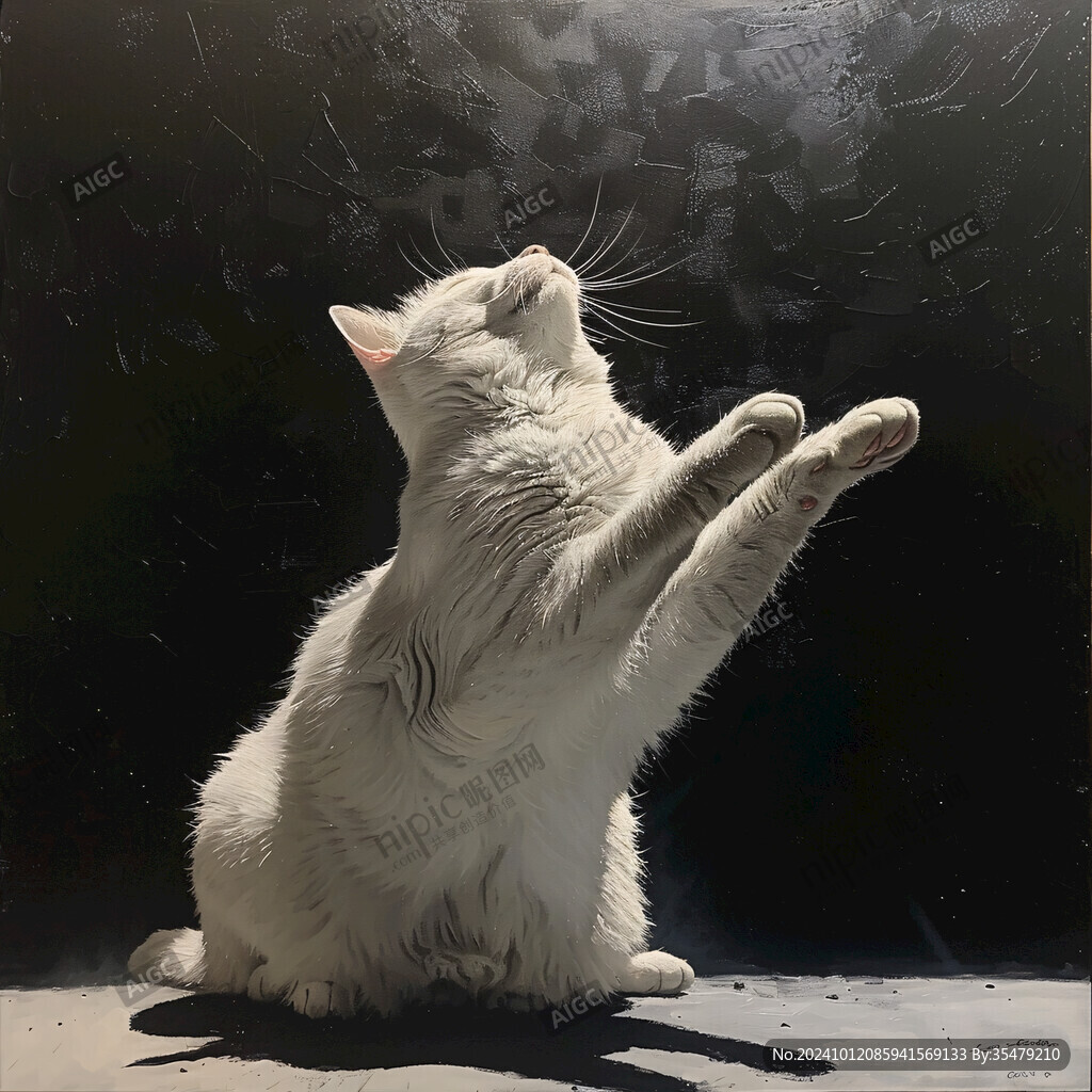 曬太陽的貓插畫