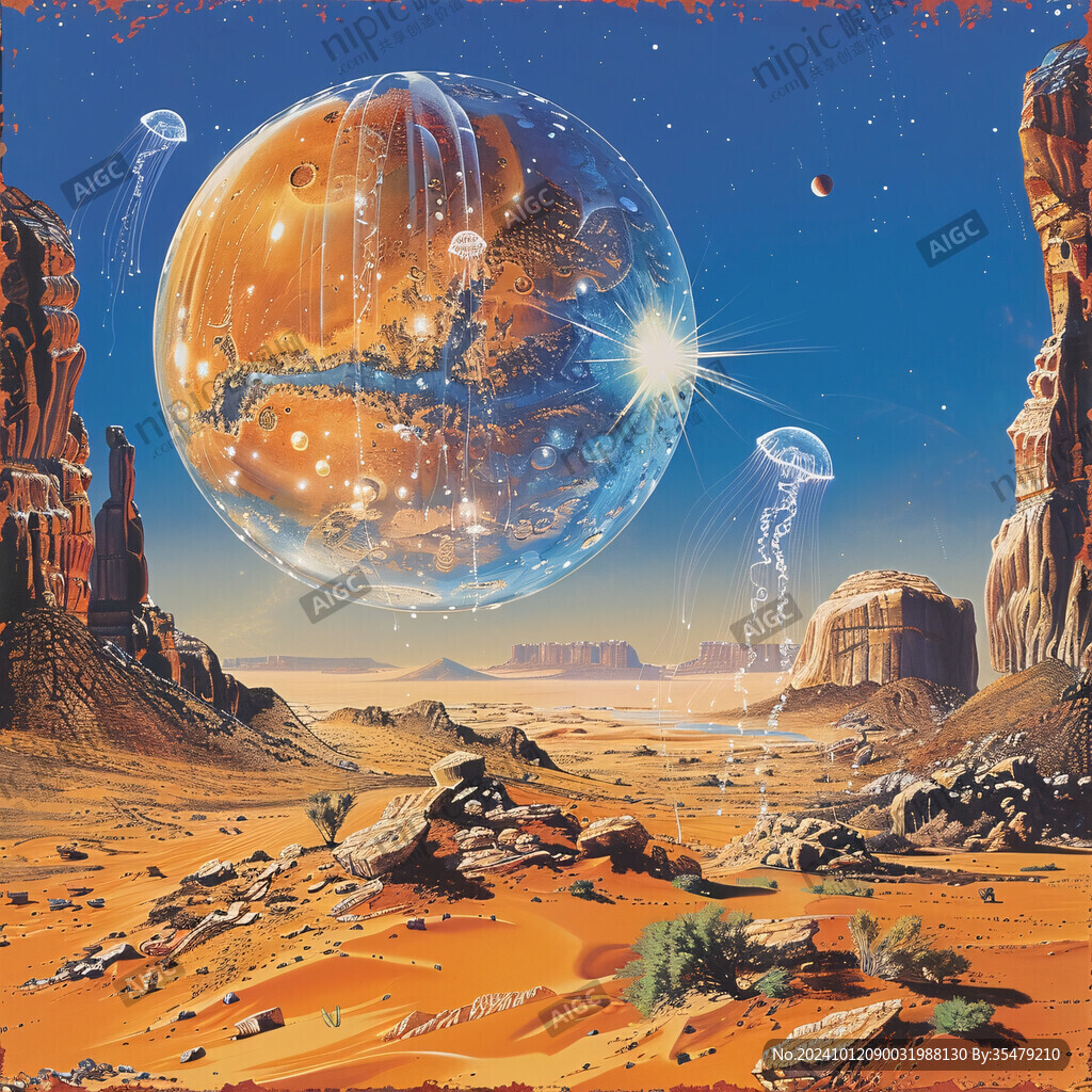 外星球幻想場景插畫