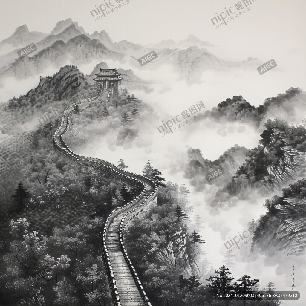國(guó)畫(huà)長(zhǎng)城風(fēng)景畫(huà)