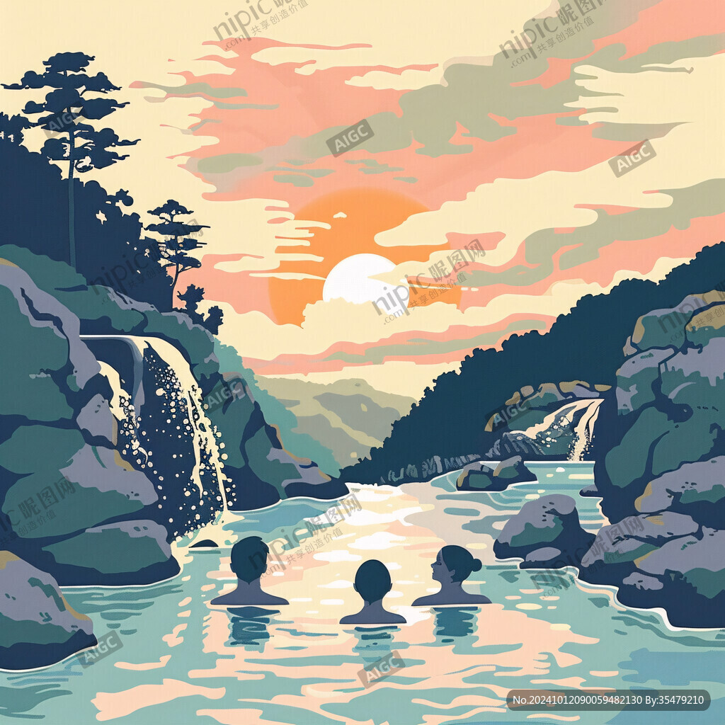 九曲溪插畫