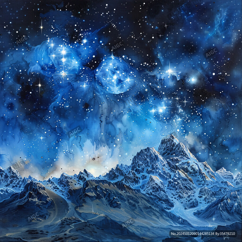 手繪水晶夜空效果
