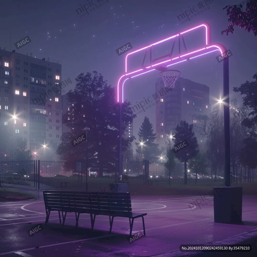 籃球場夜景