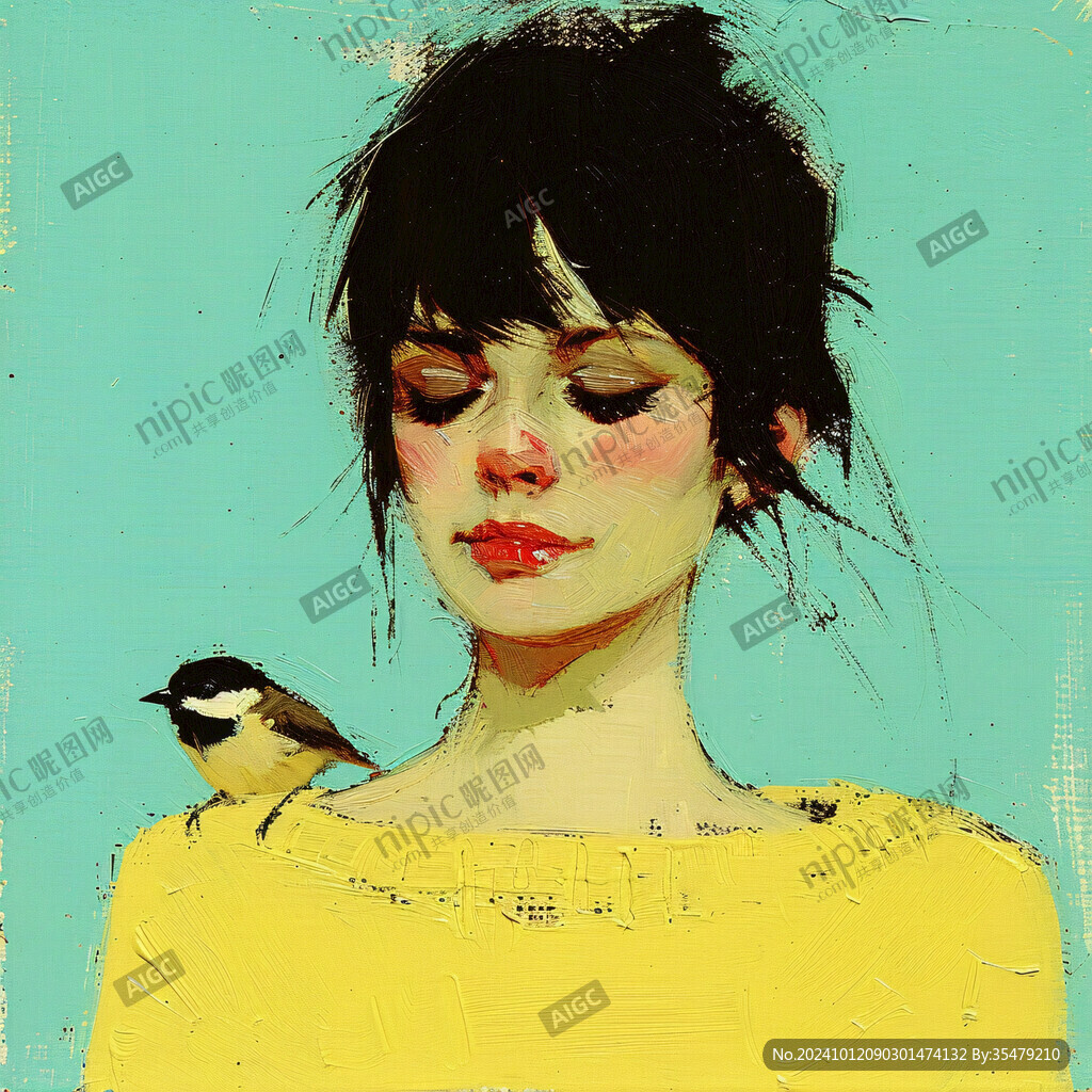 女性插畫繪畫時(shí)尚彩繪