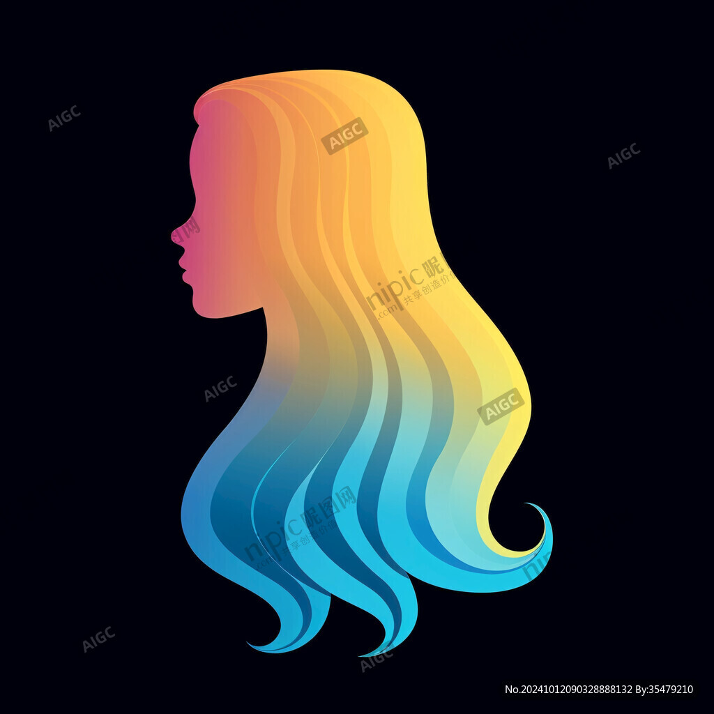 女性側臉logo