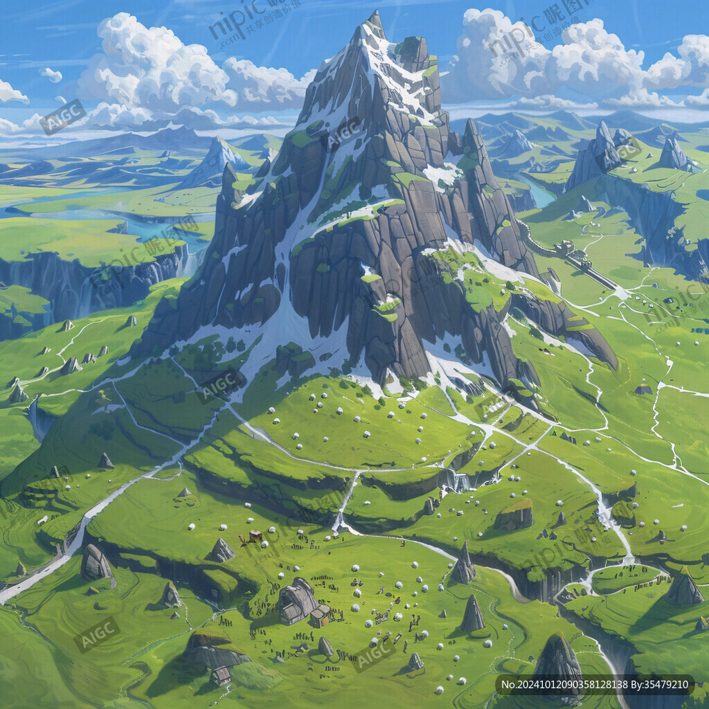 插畫圖山插畫