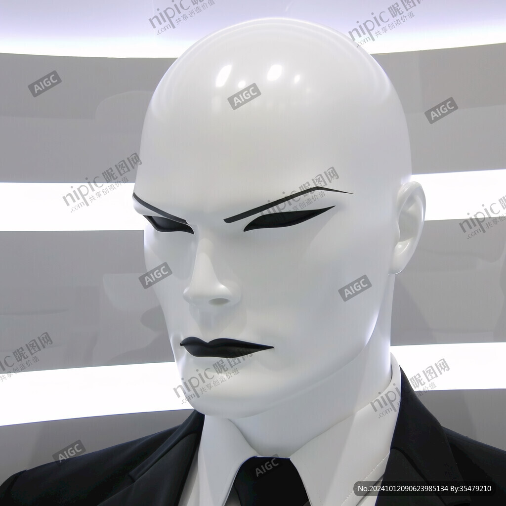 亞白色模特頭