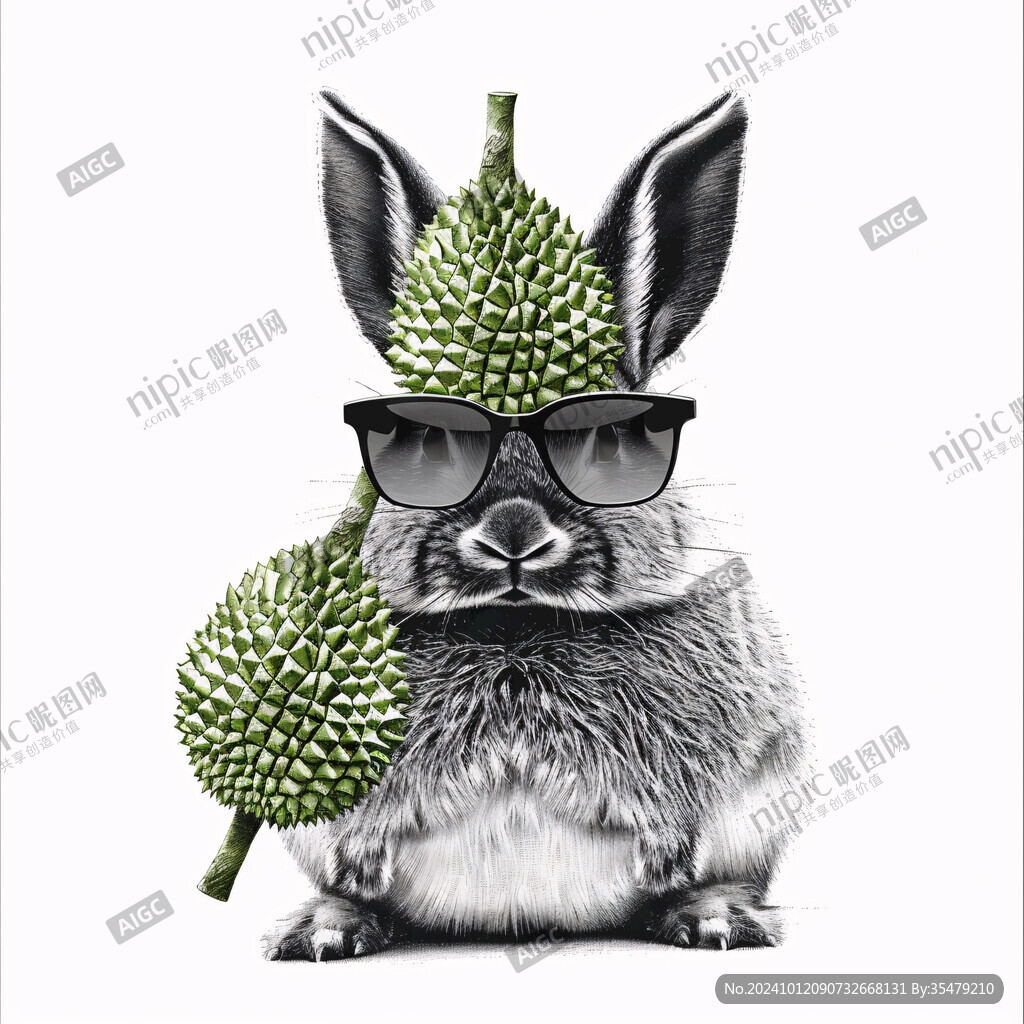 兔子潮流墨鏡插畫