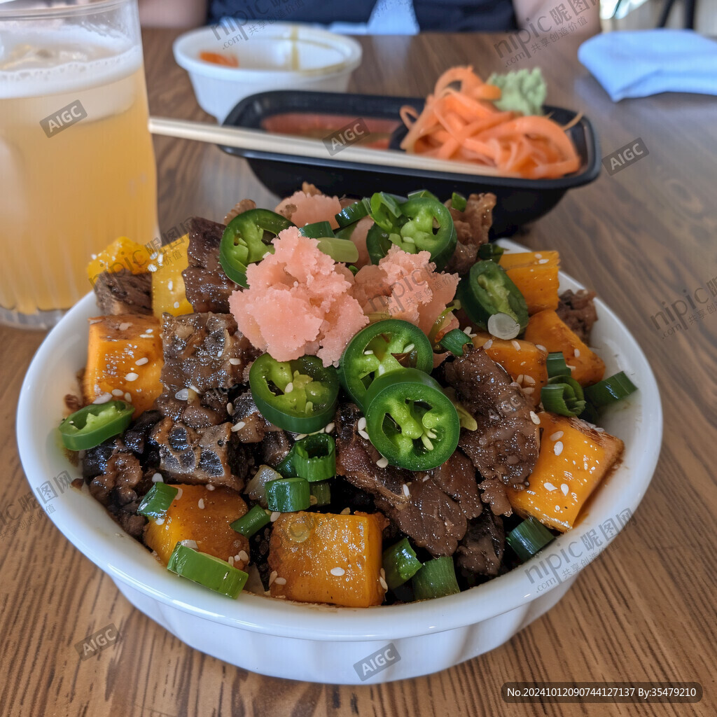肥牛秋葵牛丼