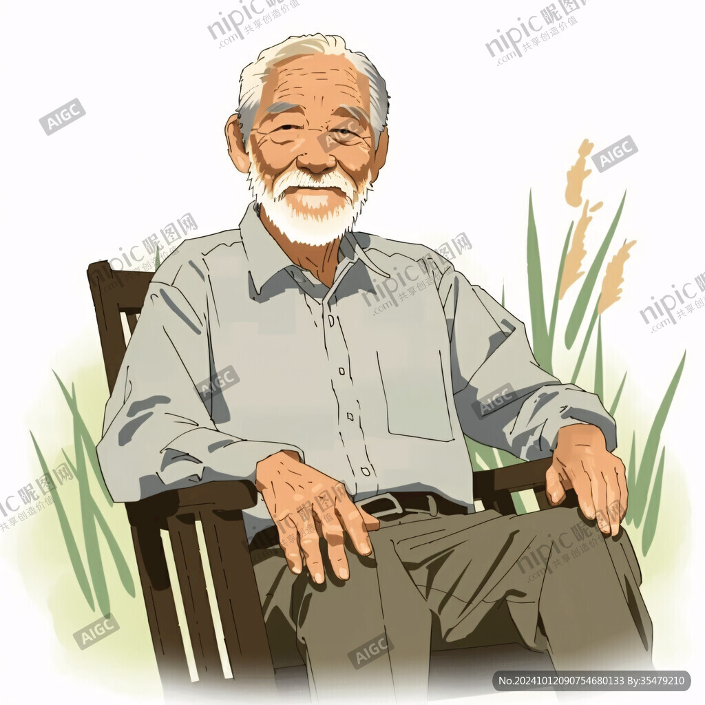 鼠繪插畫(huà)老人